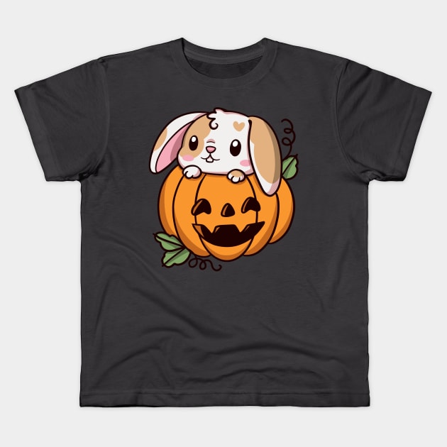 Halloween bunny Kids T-Shirt by Jurassic Ink